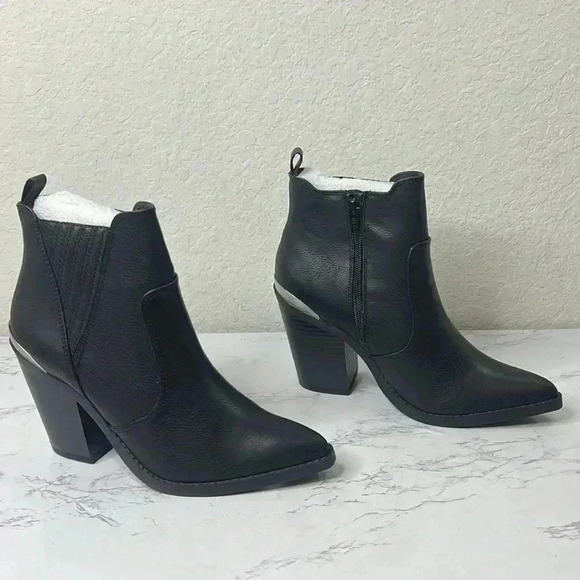Sun + Stone Womens Black Back Abigail Pointed Toe Booties 6.5M - Picture 3 of 13